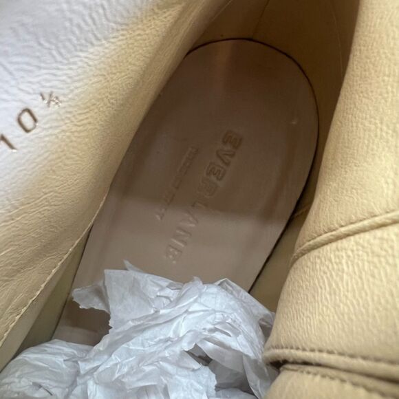 Everlane Italian Leather “The Day Boot” Ecru Block Ankle Boot Size 10.5  New - Picture 8 of 11